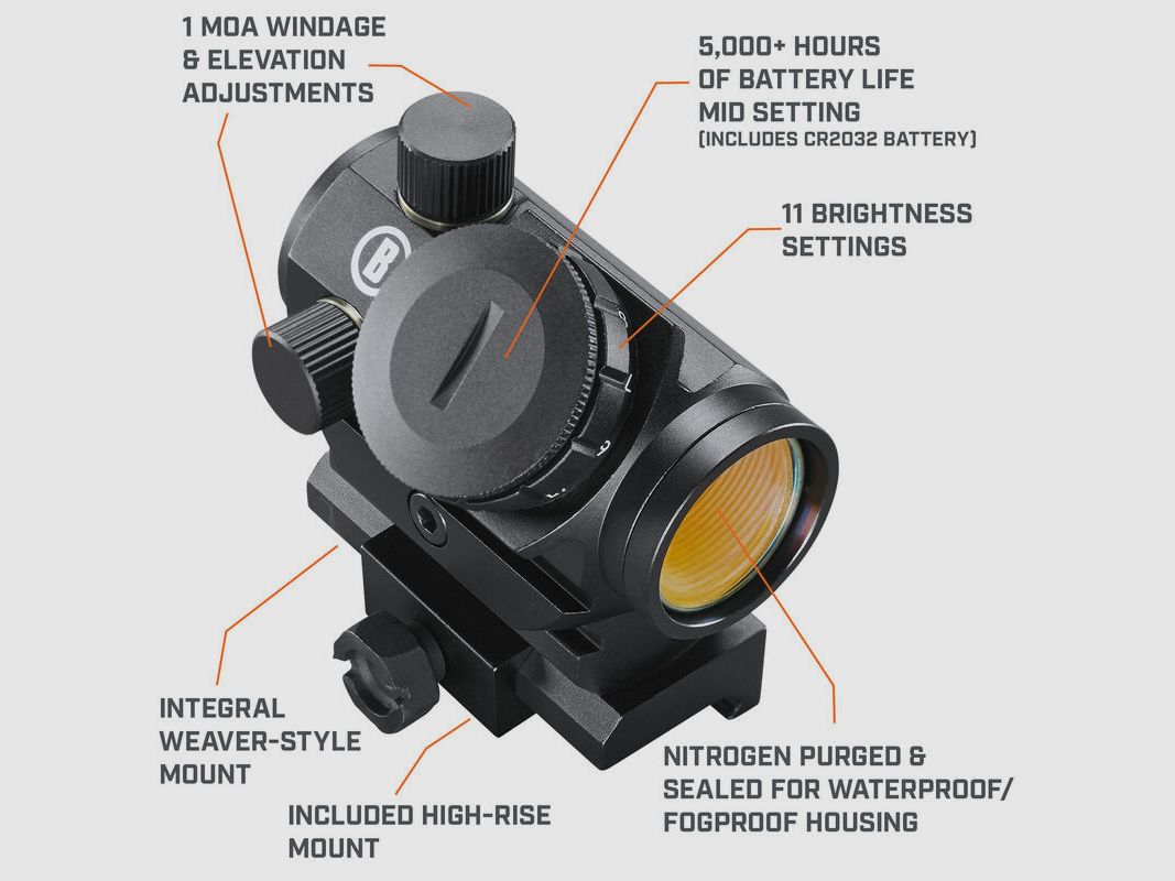 Bushnell Rotpunktvisier TRS-25 1x25 inkl. erhöhter AR-Montage