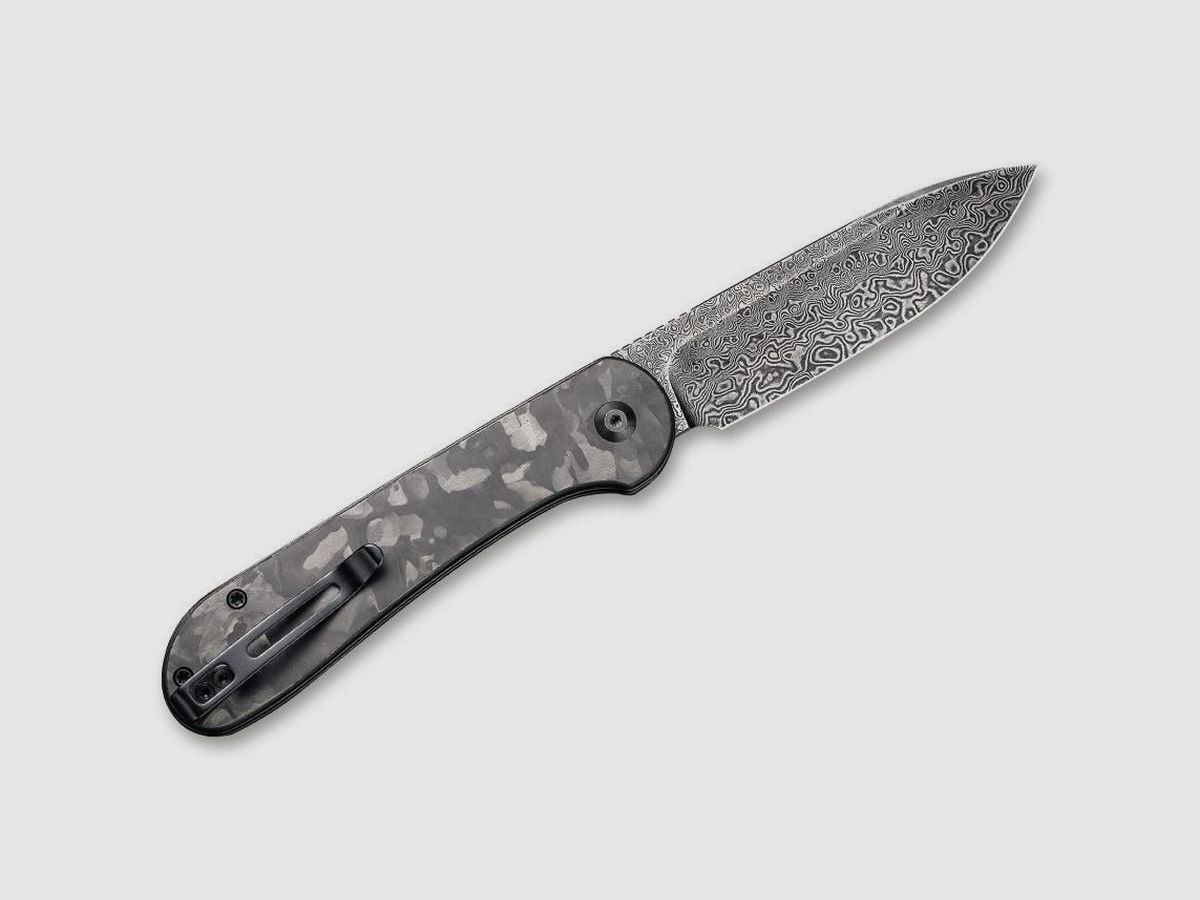 CIVIVI Button Lock Elementum Damascus Kohlefaser Taschenmesser, Bild 8 von 14