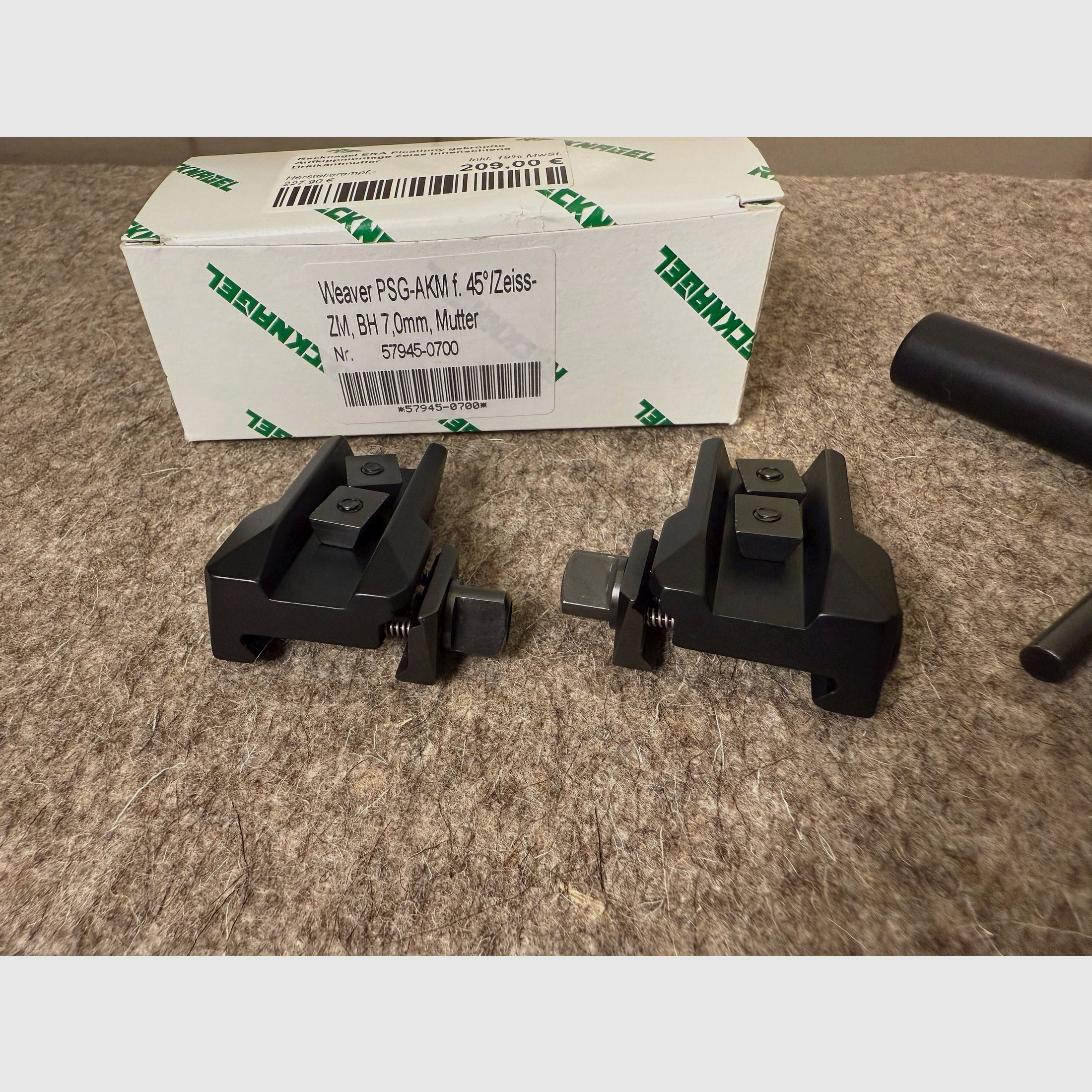 Recknagel ERA Picatinny nachchylona montaż do podnoszenia dla Zeiss Innenschiene