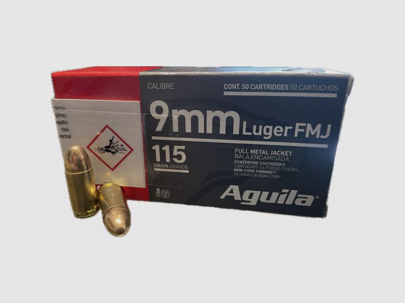 AGUILA 9MM LUGER MUNITION - 115GRS. - 50 PATRONEN