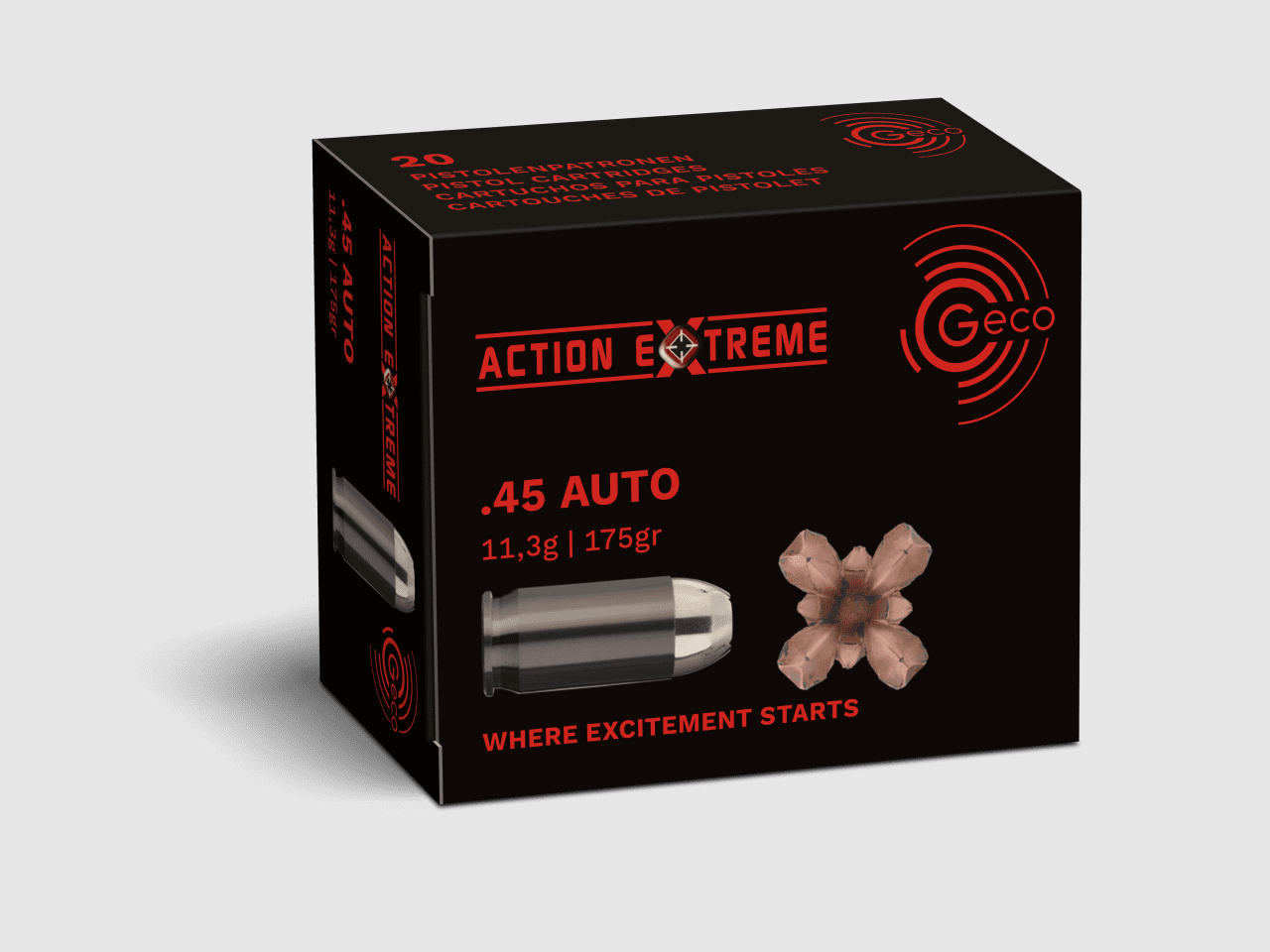 Geco .45 AUTO ACTION EXTREME 11,3g 175gr - 20 stuks