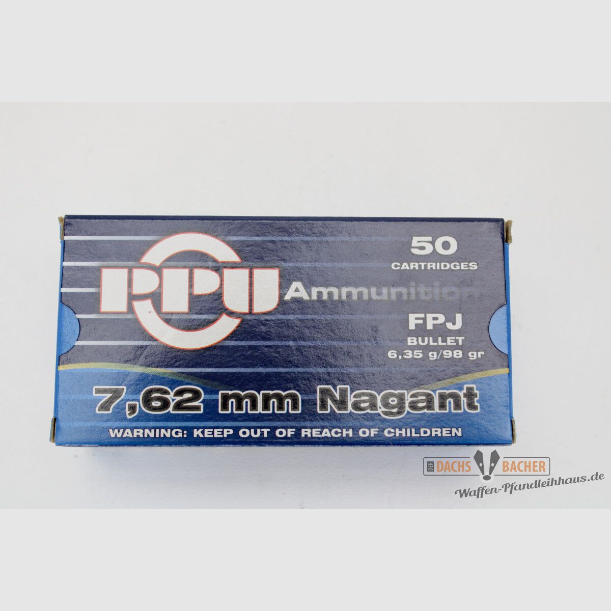 PPU Privi Partizan 7,62mm Nagant 6,35g/98gr FPJ Vollmantel 50 Schuß