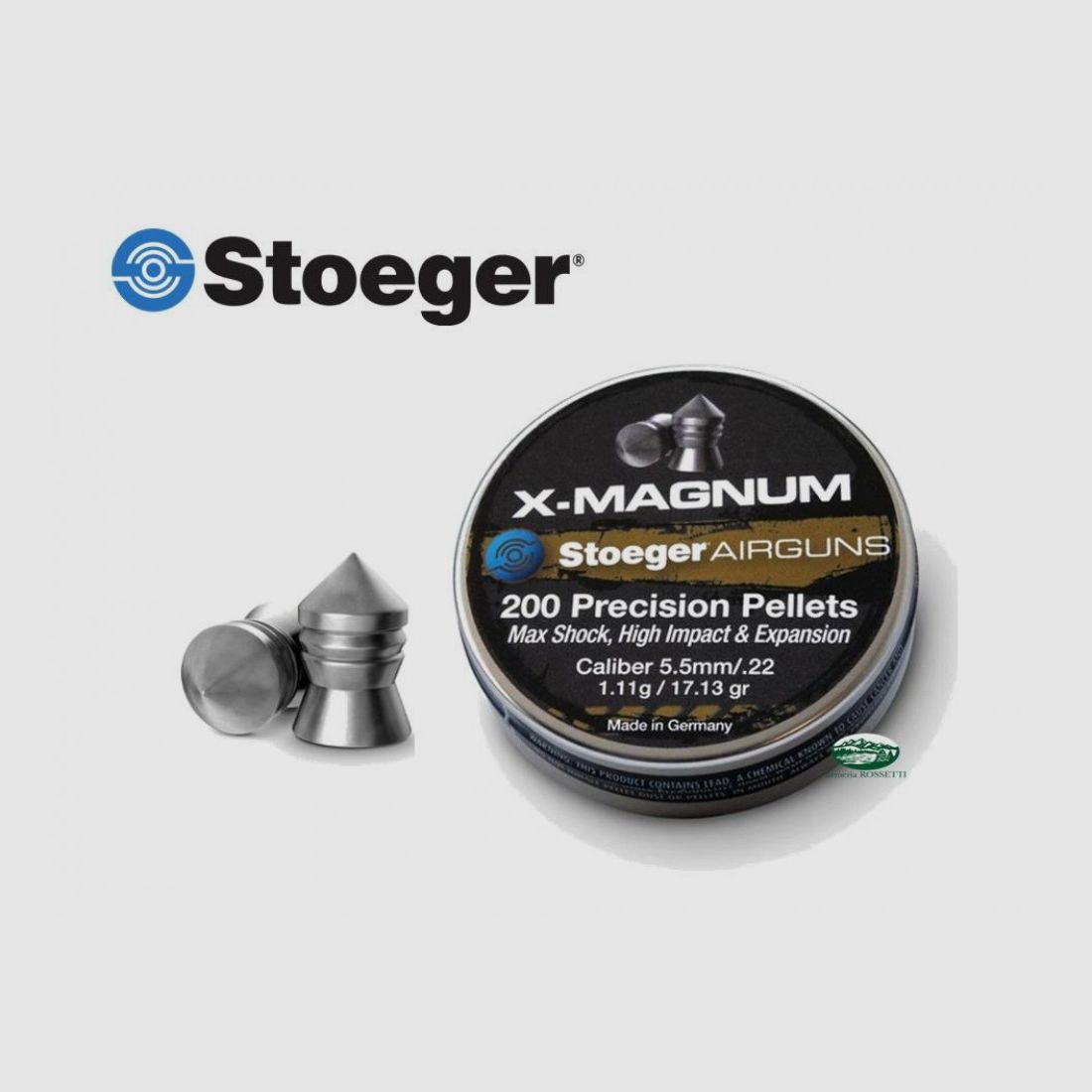 STOEGER Geschosse H&N X-MAGNUM Kal. 5,5 mm 1,11 gr.