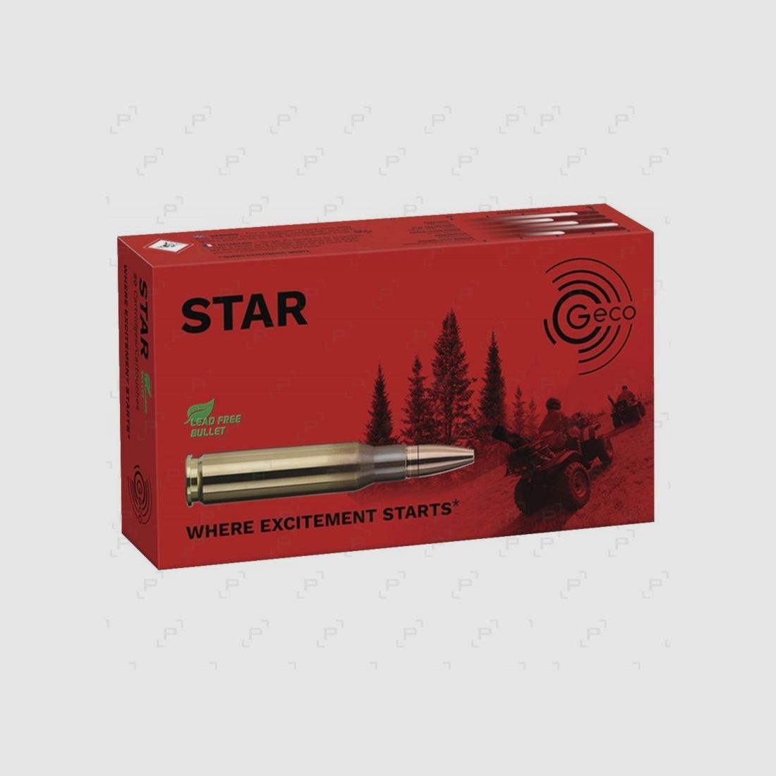 Box mit 20 Patronen für Großwildgeschosse GECO STAR Kaliber 7X64 - 140 GR (bleifrei) für Büchse