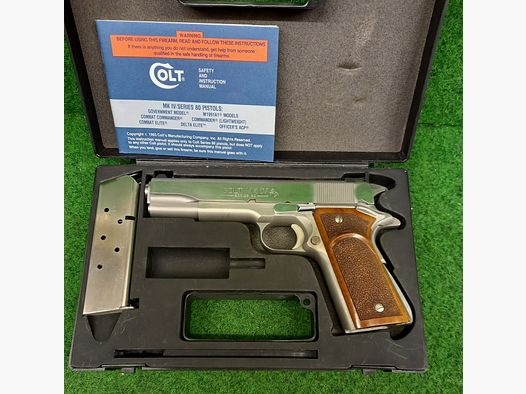 Colt Government MKIV in stainless steel, caliber .45 ACP