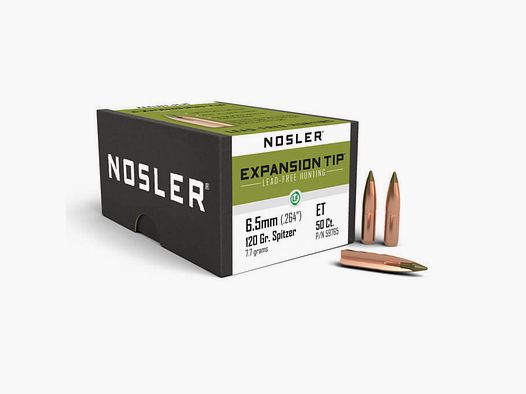 NOSLER E-TIP BLEIFREIE JAGDGESCHOSSE - 6,5mm - 120gr.