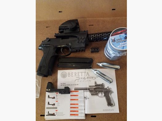 Vends Beretta PX 4 Storm 4,5mm CO2 140 m/s Diablo avec 2 chargeurs et munitions
