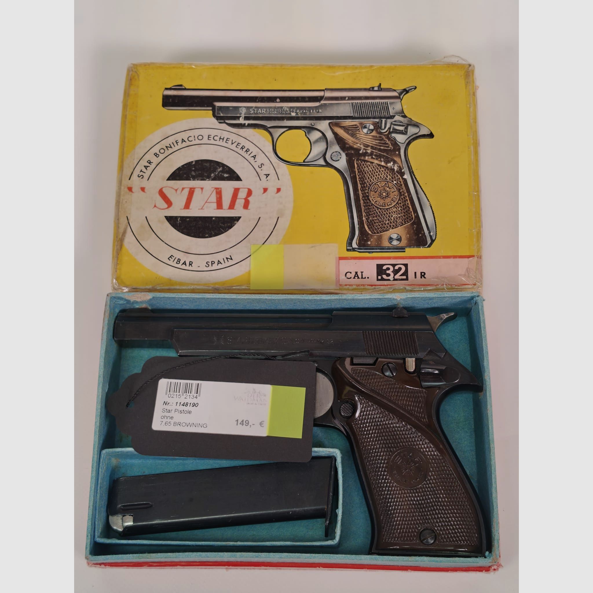 Star S.A. Pistole 7,65 Browning + Ersatzmagazin