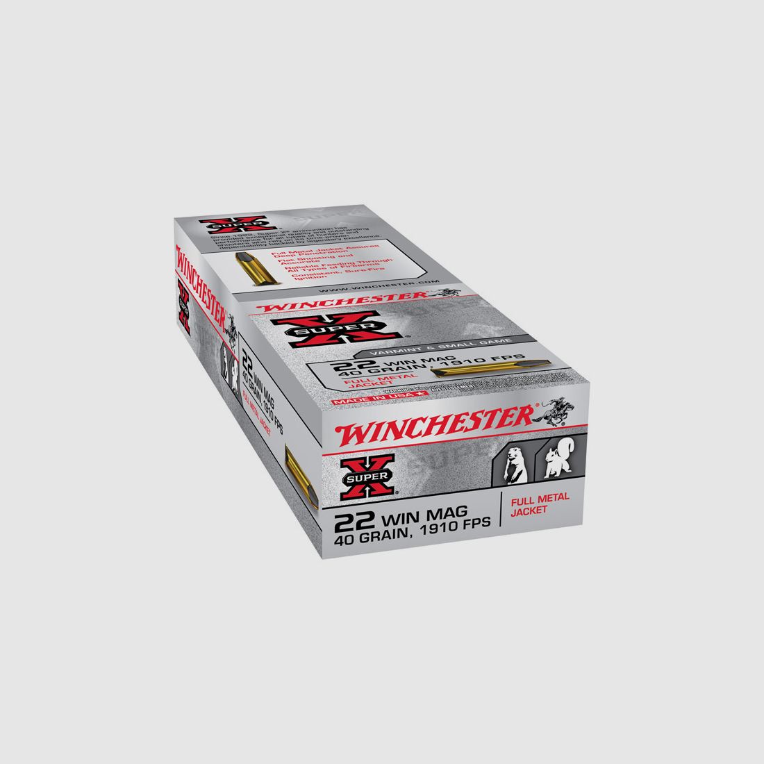 Winchester Super-X .22 Win. Mag. 40GR FMJ 150 Patronen