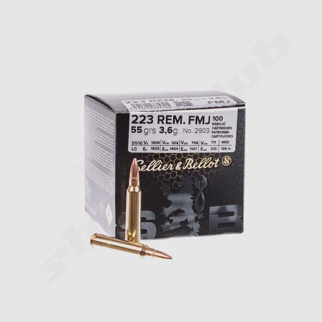 Sellier & Bellot FMJ 55Grs 100 St .223Rem