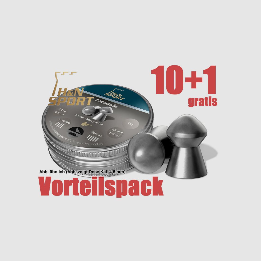 10+1 GRATIS x 200 St. H-N Diabolo BARACUDA extra heavy, Field Target, Kal 5,5 mm