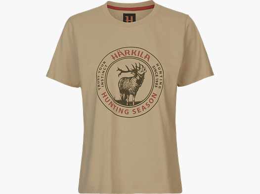 Härkila Stag Badge S/S T-Shirt Damen Sand, S
