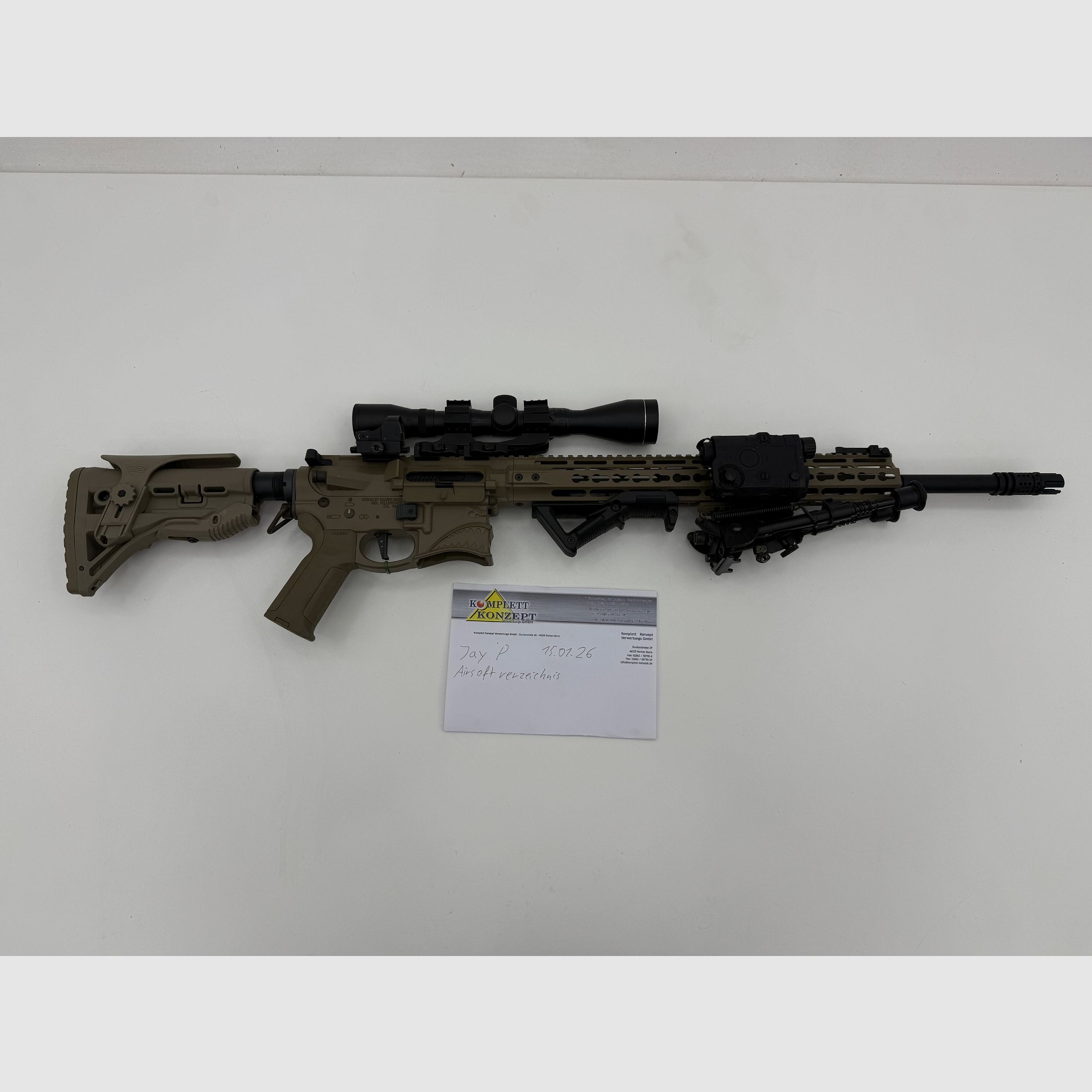 ARES Amoeba Spartan KeyMod Airsoft S-AEG – DMR-Optik – Primer propietario
