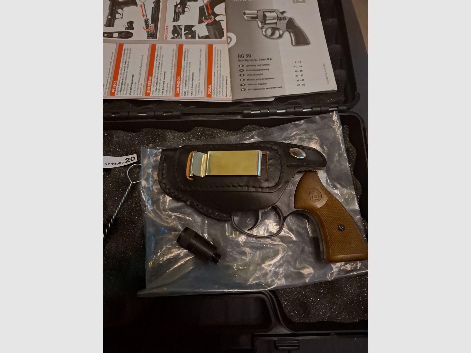 Röhm RG 59  PTB 735  9mm RK mit Lederholster "NEU"