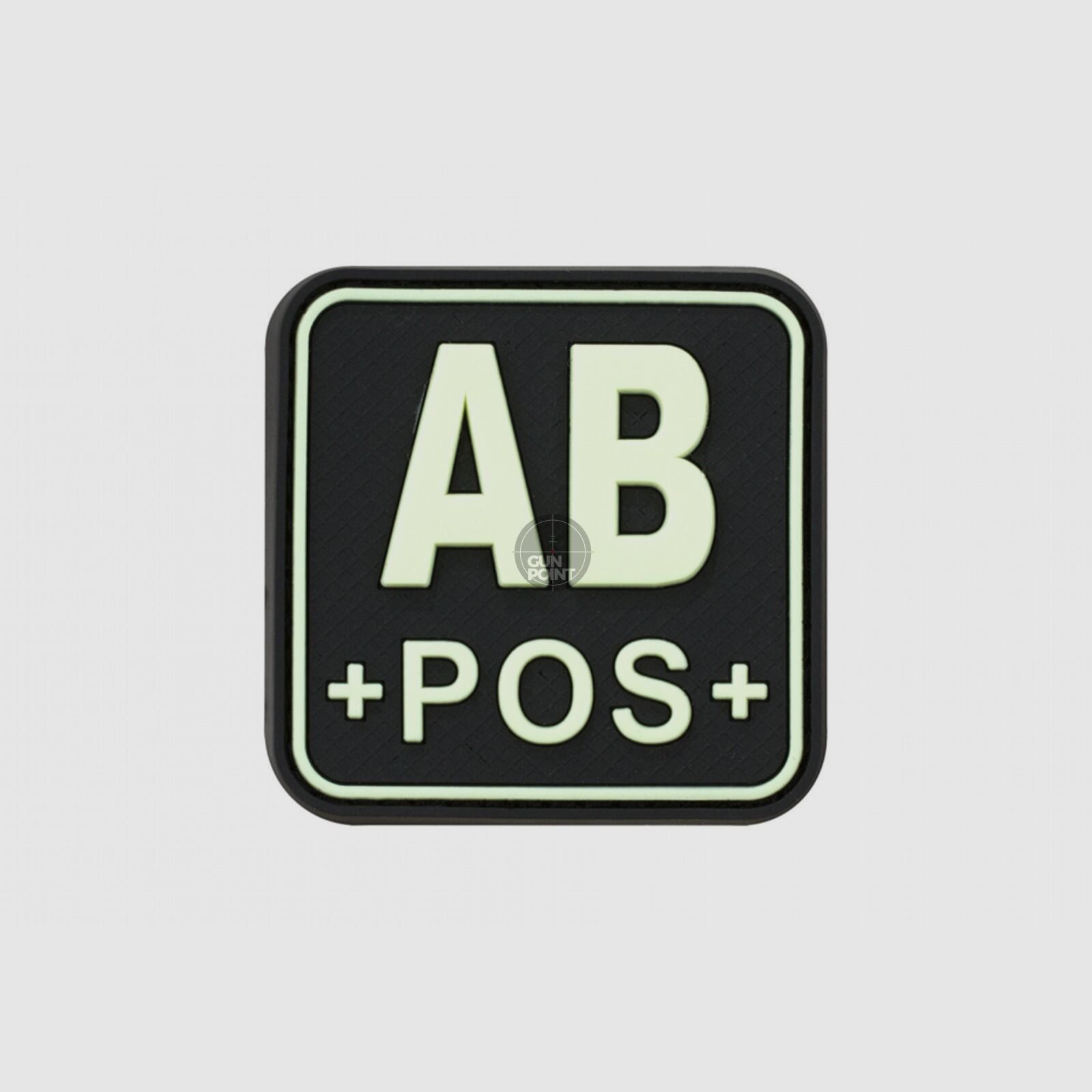 Bloodtype Square Rubber Patch AB Pos