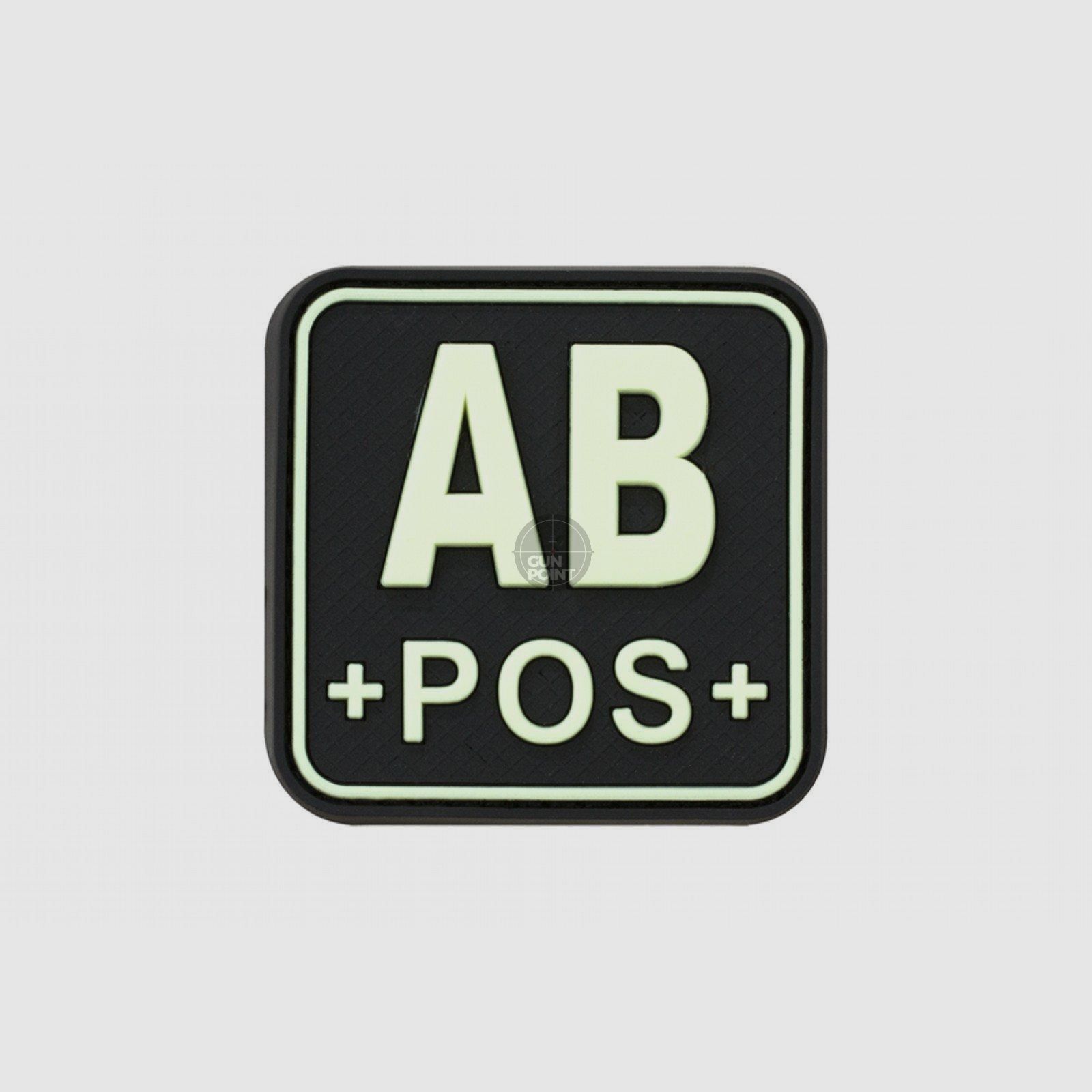 Bloodtype Square Rubber Patch AB Pos