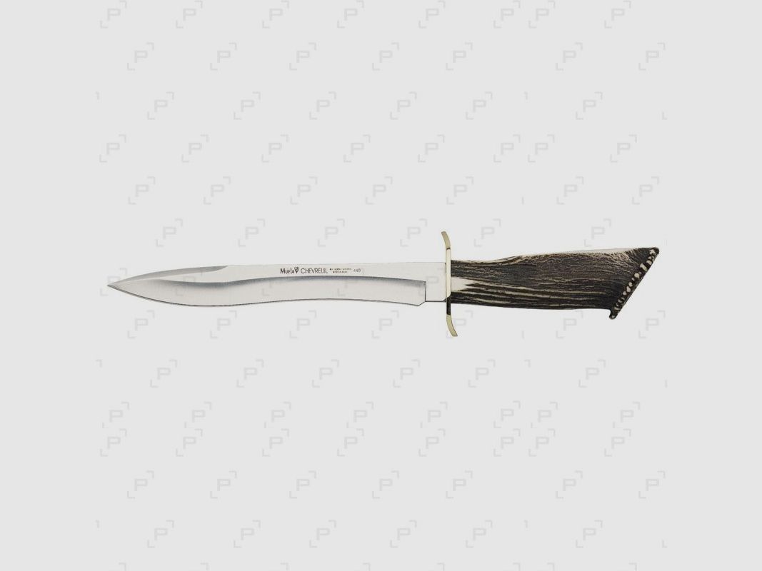 Jagdmesser MUELA CHEVREUIL mit Hirschholzgriff, Klinge 22 cm