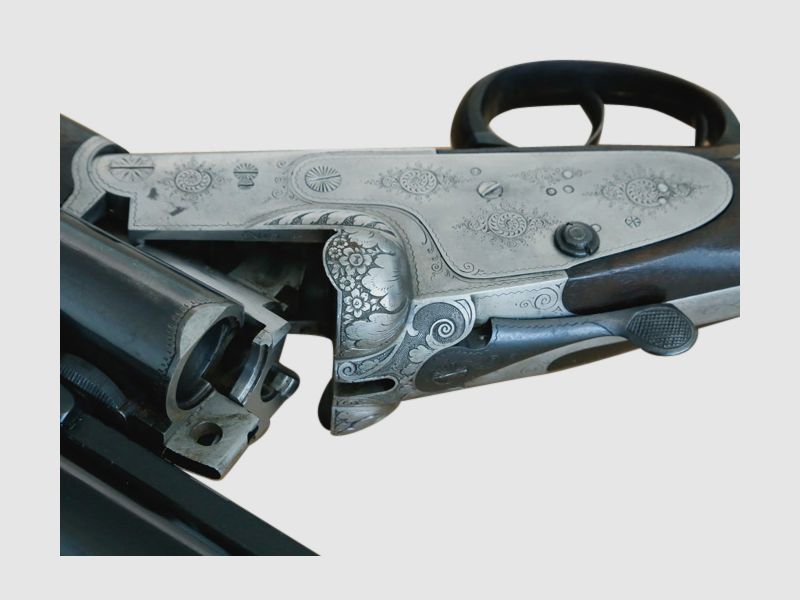 Suhler double rifle drilling cal. 2x8x60R and 12/70 with interchangeable barrel cal. 2x12/70, 8x60R and ZF, additional