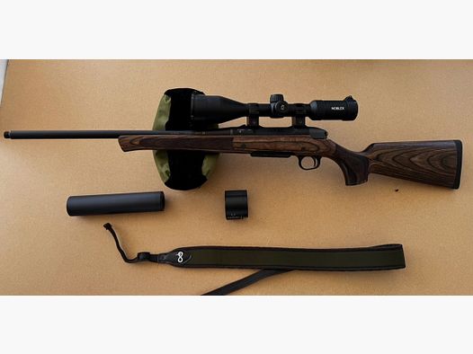 Jaeger NXT - Haenel - .308 inkl Optik (Noblex NZ6, 3-18x56) & Schalldämpfer (Jaki) & Gewehrriemen