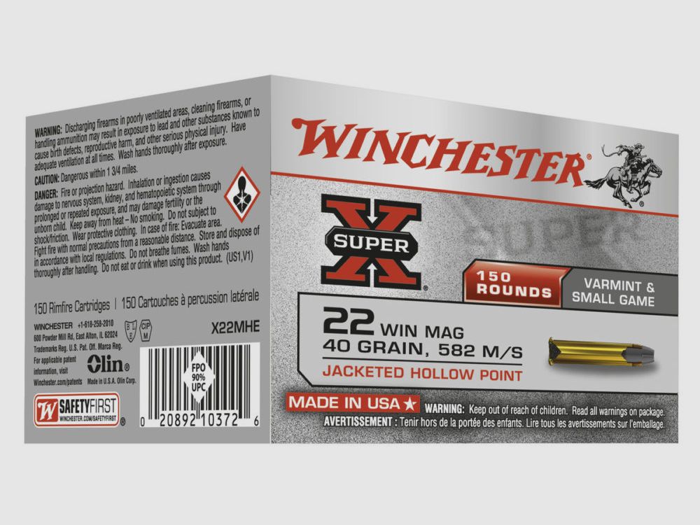 Winchester Munition Kal. 22 Win Mag Hohlspitz 40 grs