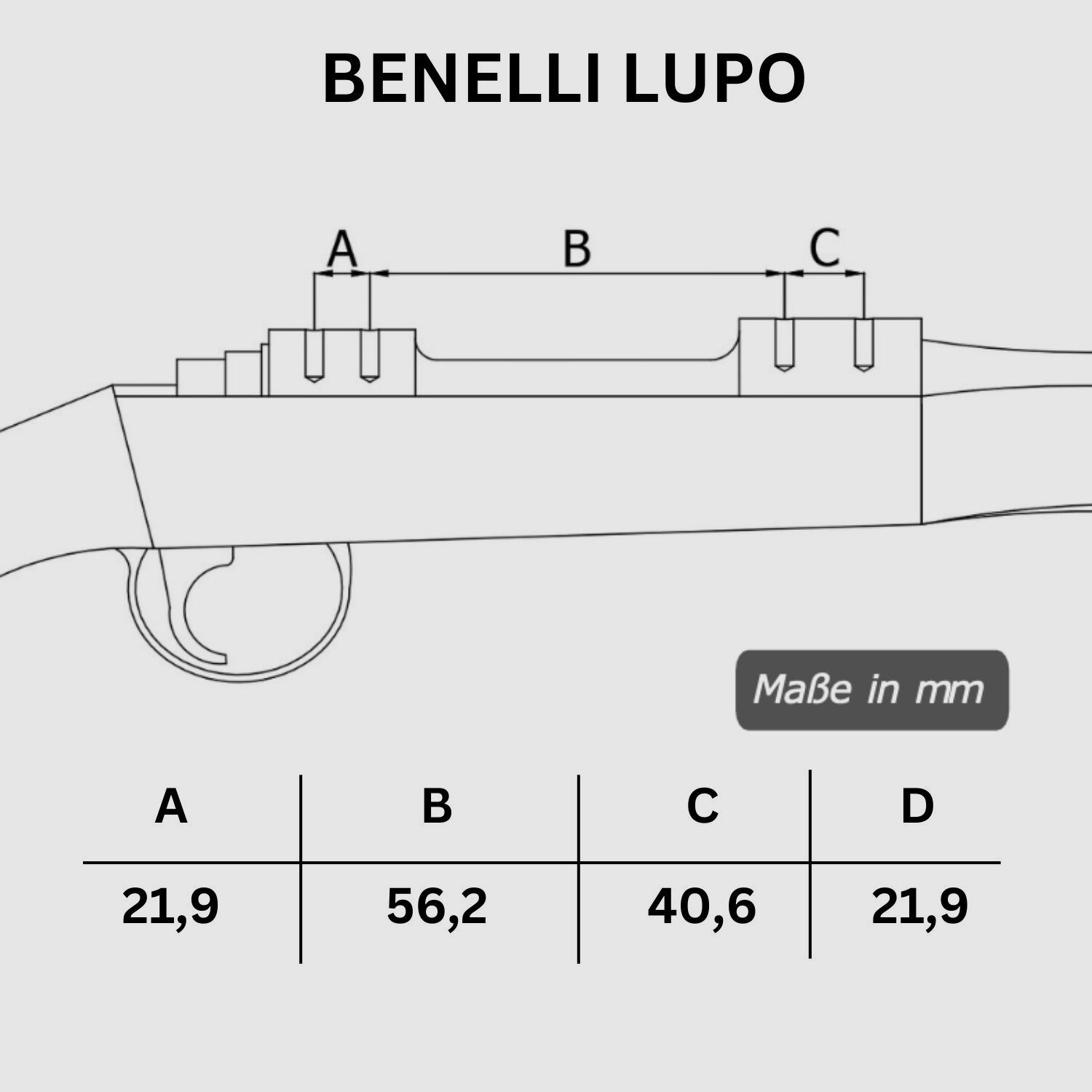 Rifle Doc Picatinny Weaver RAIL in acciaio per Benelli LUPO