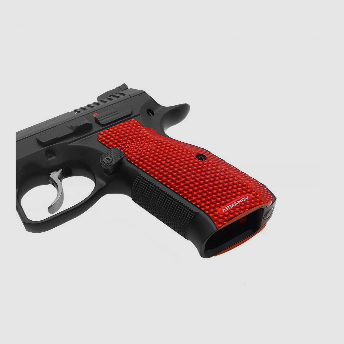 Pistol grips Armanov PGCZG2 SpidErgo Gen2 for CZ Shadow 2, SP-01 and 75 series, color: silver, size: large, length: short, image 3 of 3