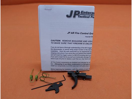 JP Enterprises AR-15: Trigger Assembly Single-Stage JP (JPFC-1) 3-3,5 lb Competition Small Pin .154" w/o Hammer
