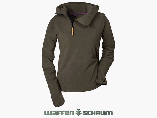 Hubertus Damen Fleece Hoodie oliv/braun