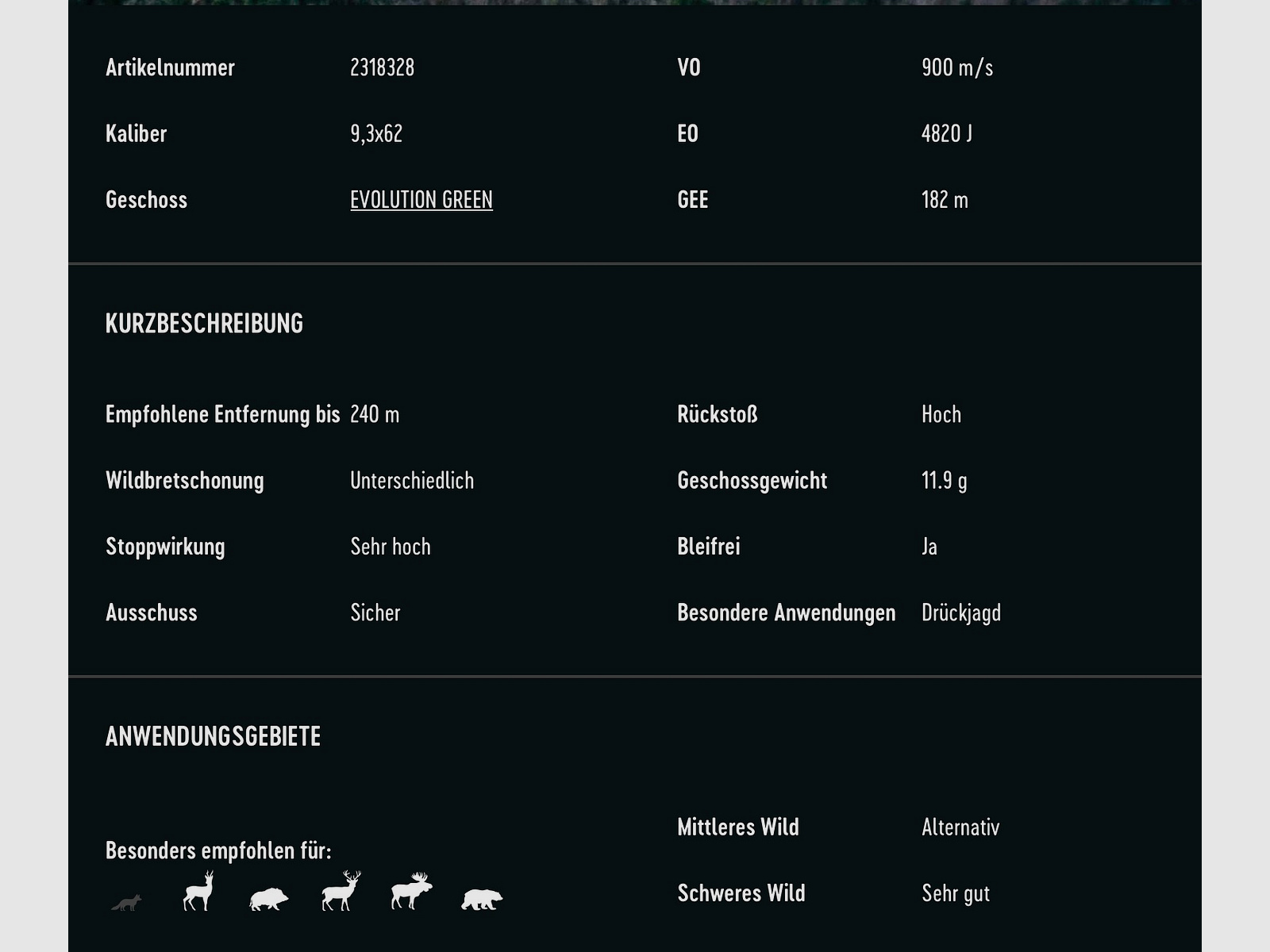 RWS 2318328 9,3x63 EVO Verde 11,9g/184gr