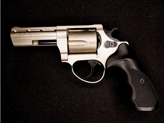 ME 38 Magnum Schreckschuss-Revolver, matt vernickelt im Kaliber 9mm R.K. (PTB 706)