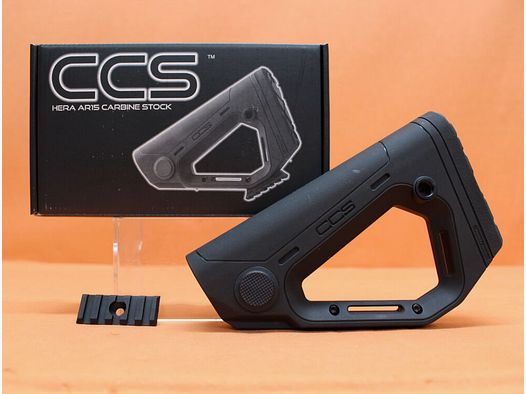 HERA AR-15: Buttstock HERA CCS-M-B (12.33) BLK Carbine Stock Polymer Black/ Push stock black