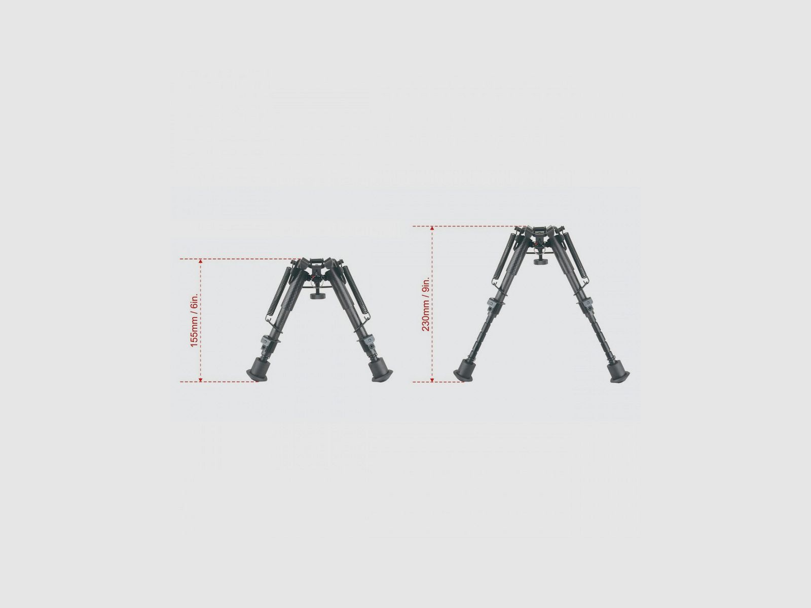 Carbon Fiber 6-9" Spring Bipod, image 7 of 18