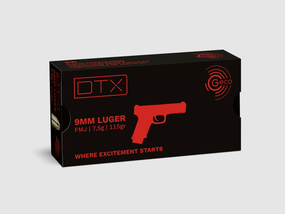 GECO 9MM LUGER 7.5G 115GR GECO FMJ DTX BTE50PC
