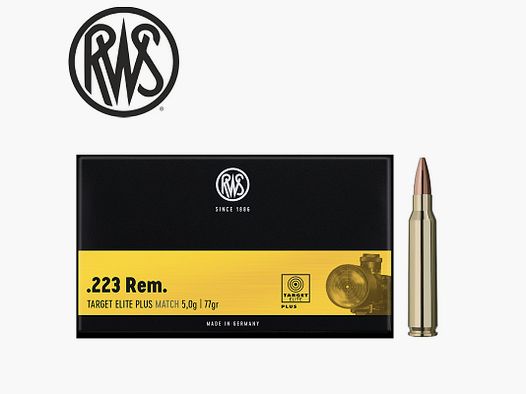 20 Patronen RWS kal 223 Rem 77gr Target Elite Plus