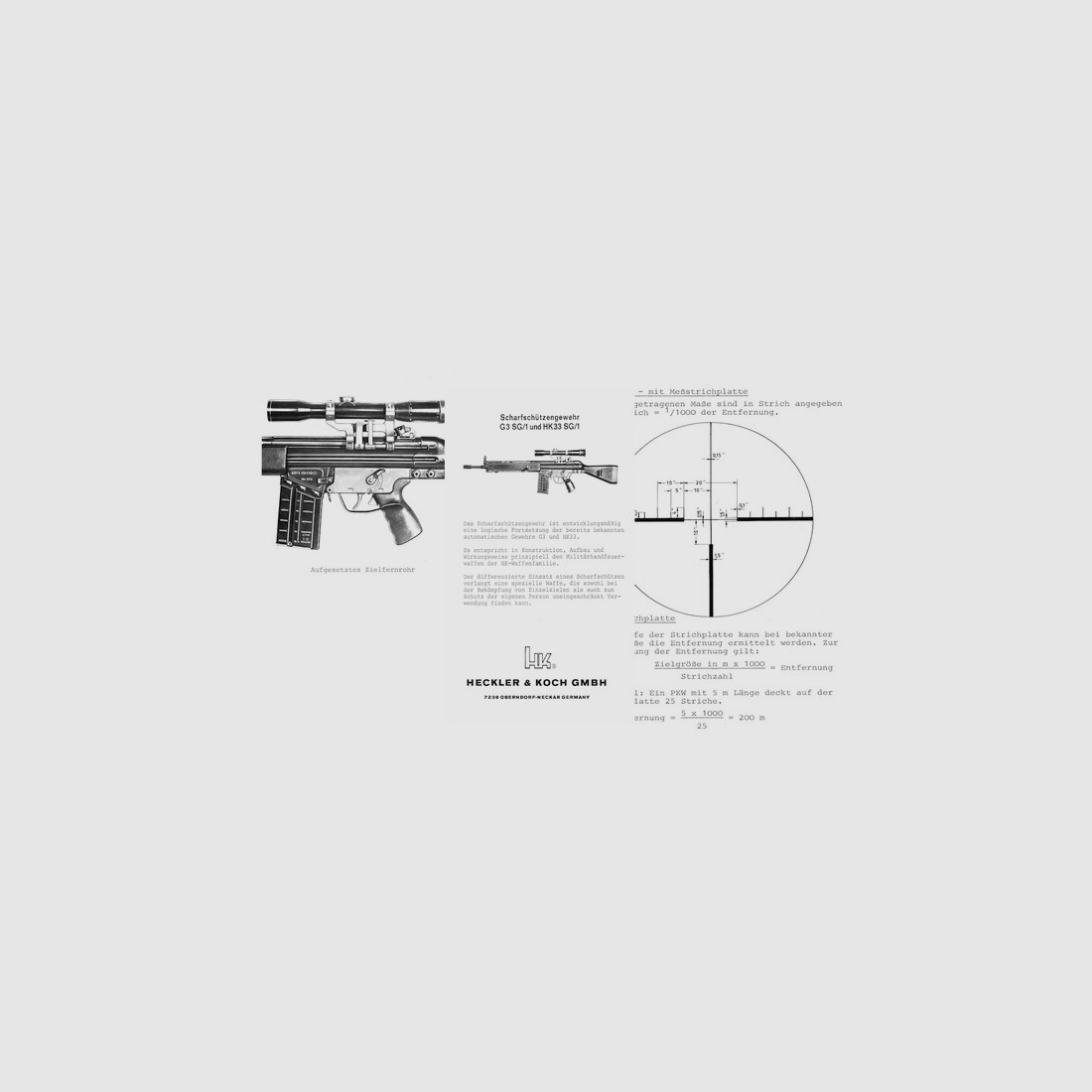 Nachdruck Beschreibung Scharfschützengewehr G3 SG/1 und HK33 SG/1