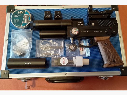 Evanix Viper F-Serie Kal .22 Zeer goede staat Compleet set met demper & koffer