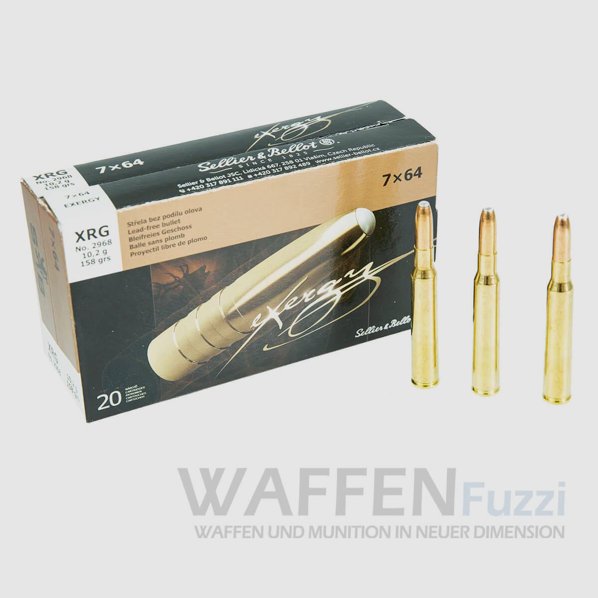 S&B 7x64 eXergy XRG lead-free hunting cartridges 158grs