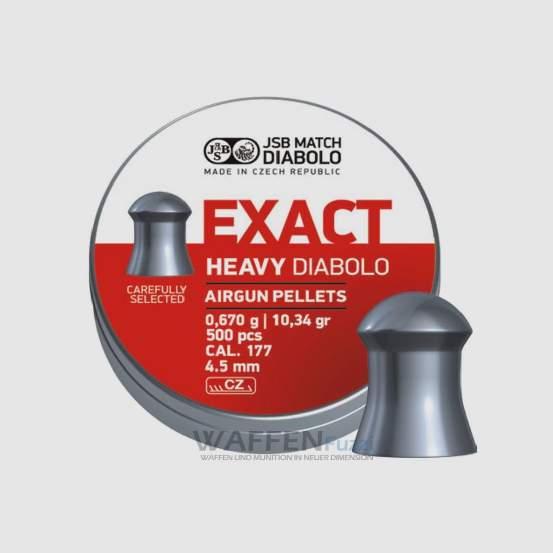 JSB Heavy Rundkopf Diabolo Exact Kaliber 4,52 mm 0,67g 500 Stk.