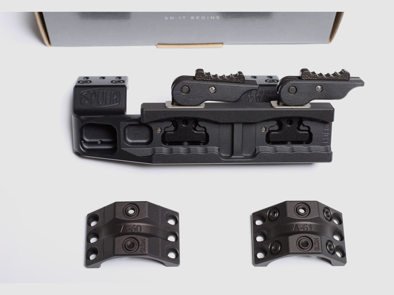 Spuhr Montage, QDP Blockmontage  für Picatinnyschiene, Quick Detach, Cantilever, 36mm Ringe