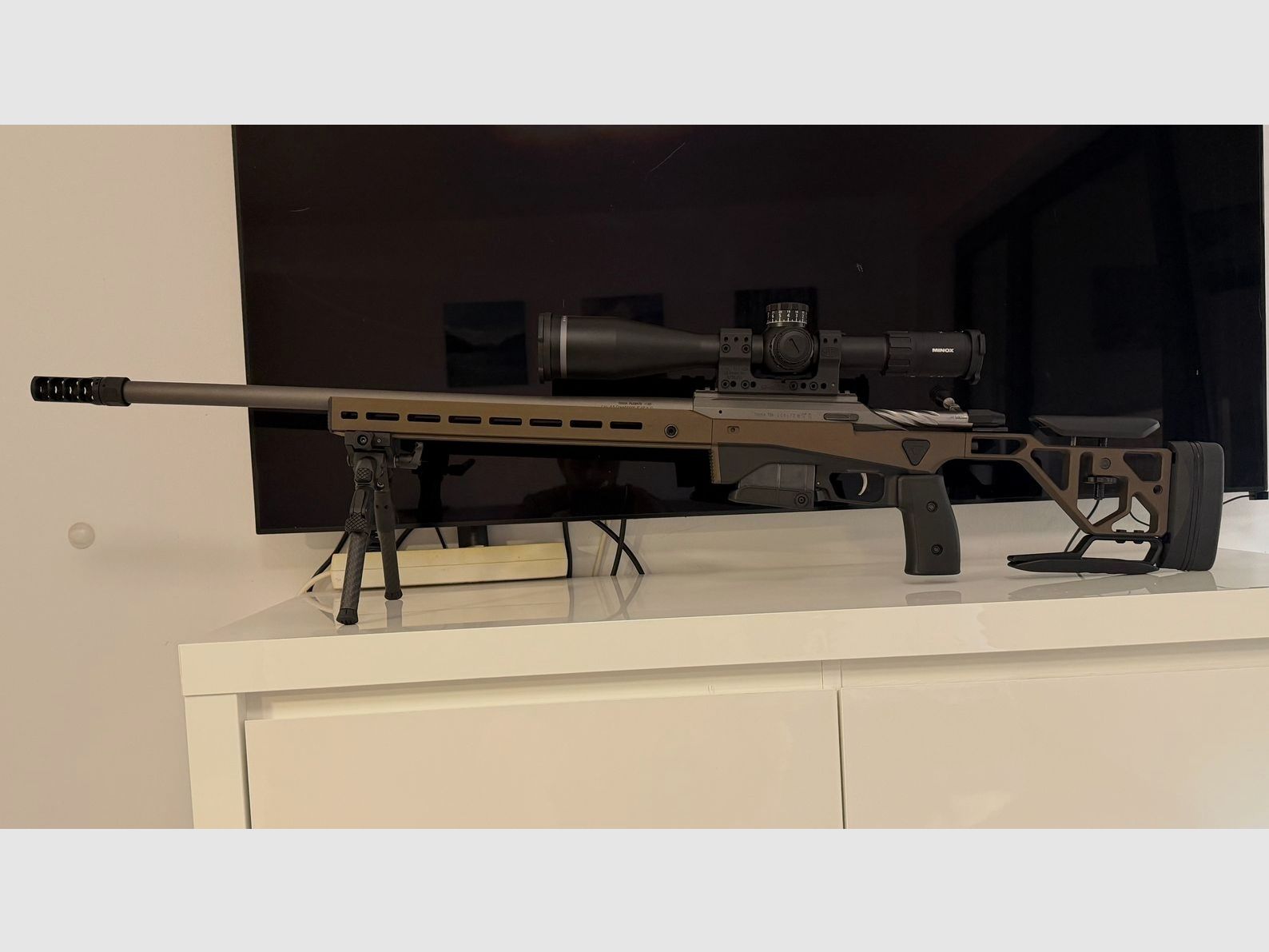 TIKKA Ace Target 6.5 Creedmoor / Minox Long Range 5–25x56 LR / MDT GRND Pod bipiede /// Pacchetto Long Range NUOVO, immagine 2 di 3