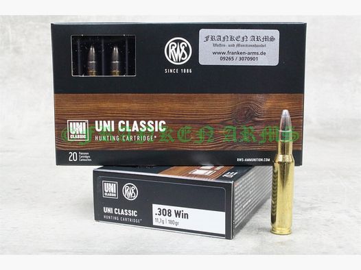 RWS UNI Classic .308 Win. 180gr. 11,7g 20 Stück 2119196