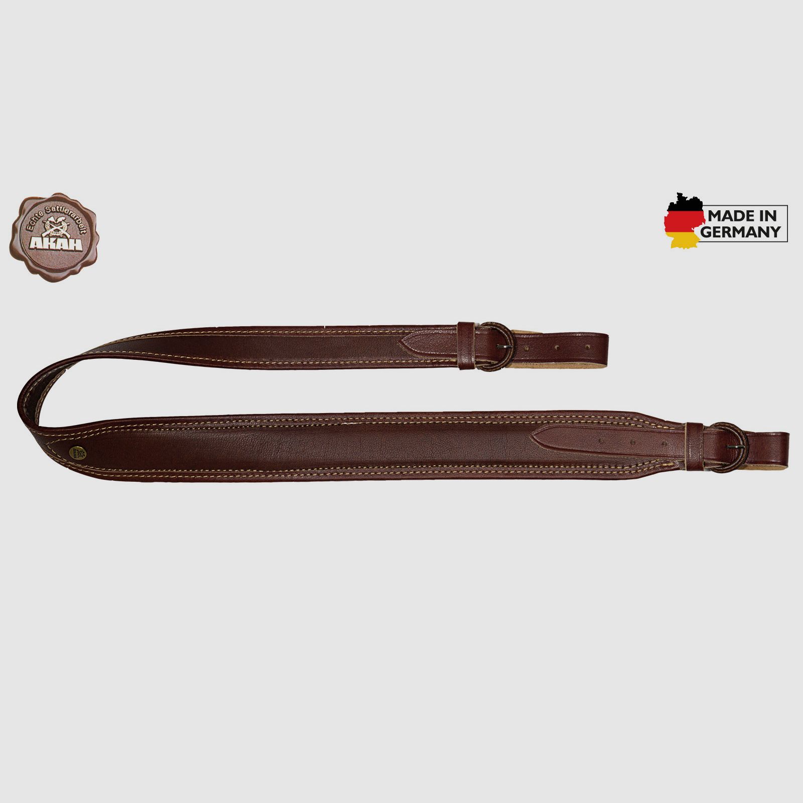 Sangle de fusil AKAH en cuir pleine fleur de 50 mm de large