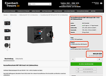 Coffre-fort à combinaison KWT 800 degré 0 EN 1143-1 pour armes de poing, munitions et clés NEUF