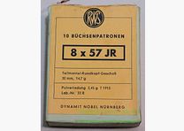 RWS (WZd.Fa.Rottweil) Büchsenpatronen 8x57JR 14,7 g TMR
