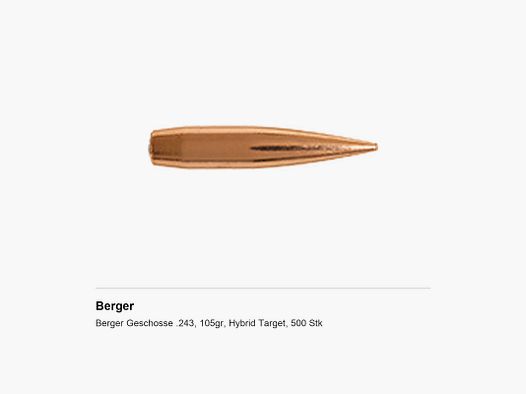 Berger Bullets .243, 105gr, Hybrid Target, 500 pcs