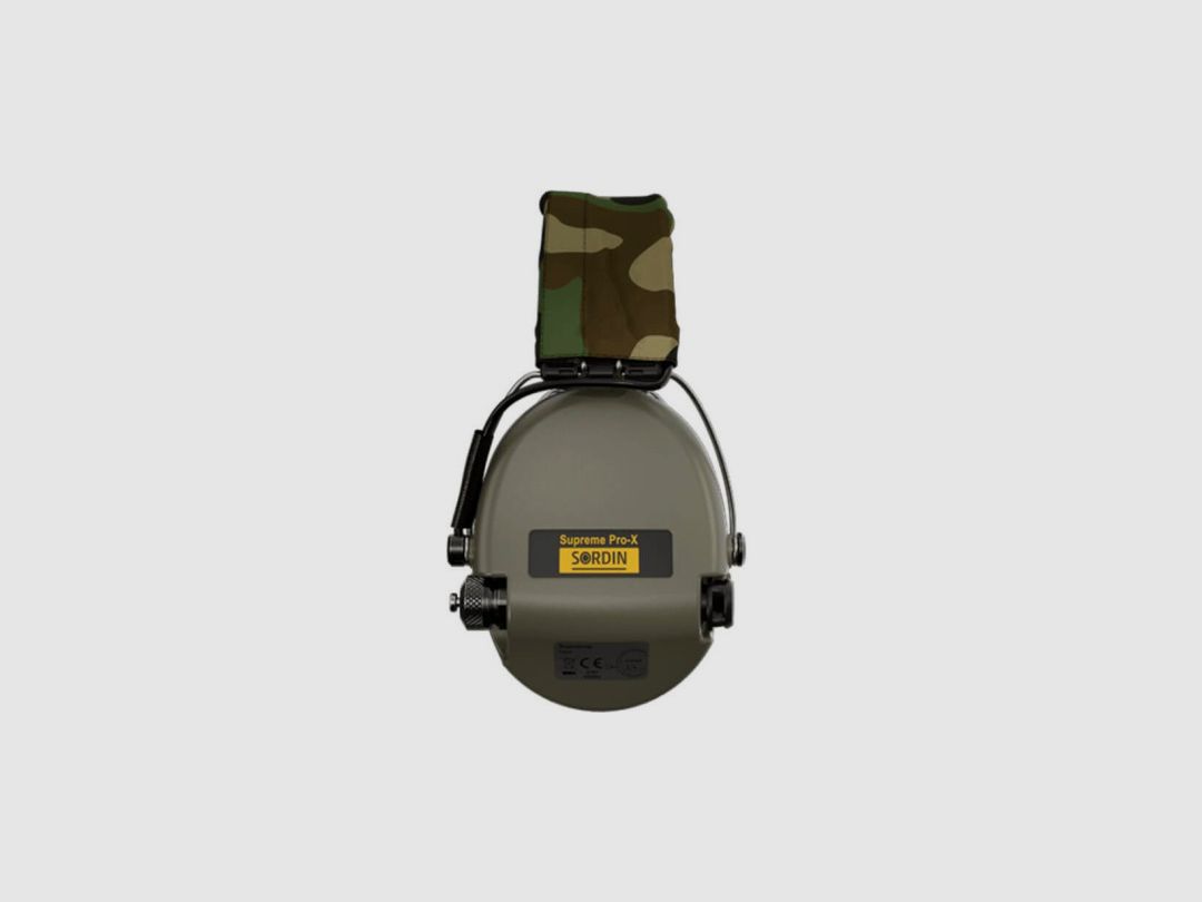 ELEKTRONISCHER GEHÖRSCHUTZ SORDIN SUPREME PRO-X GRÜN CAMO-BAND MIT PVC-KISSEN, Bild 3 von 4