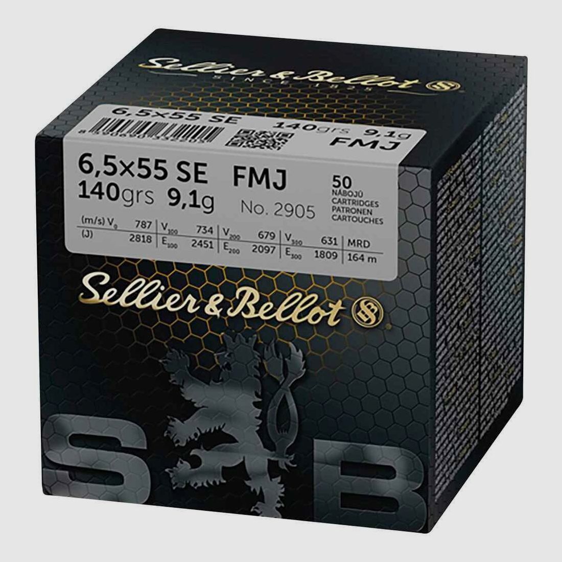 Sellier & Bellot 6,5x55 SE, Palla Intera 140 gr - 50 pz.