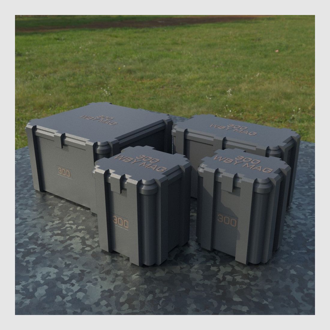 Filamelt Munitionsbox / .300 Wby. Magnum / ‘Klappdeckel’ / Patronenbox, Ammo Box