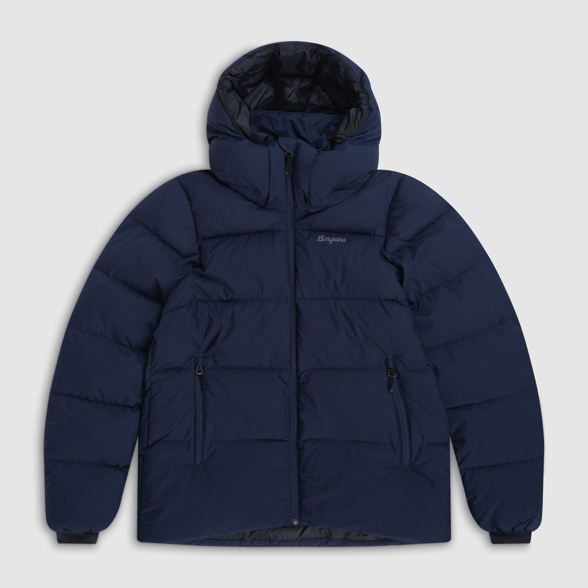 Bergans Lava Warm Down Jacket w/Hood Women Navy Blue/Solid Grey L