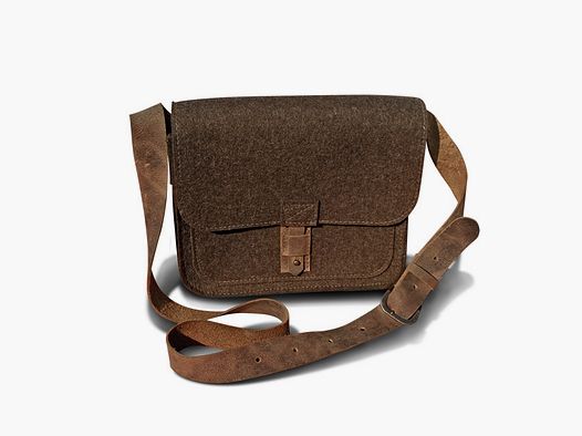 Jagdtasche aus Wollfilz und Leder